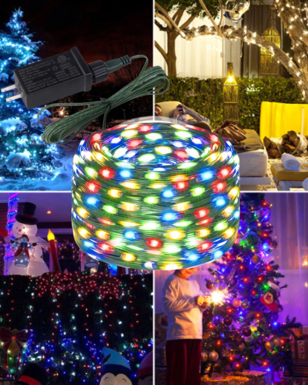 Guirnalda de Navidad LED Multicolor – 20 m / 160 LEDs – Exterior 100% resistente al agua