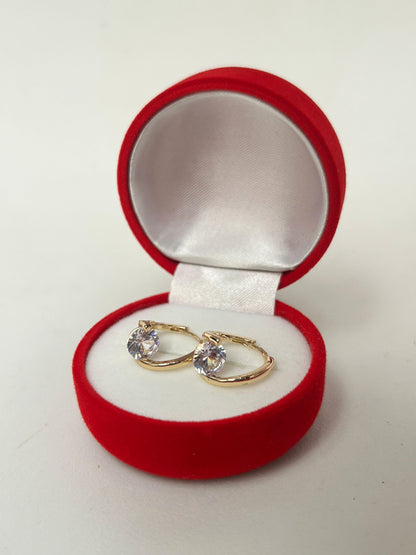 Pendientes de oro Laminado de Diamante Estuche de Lujo