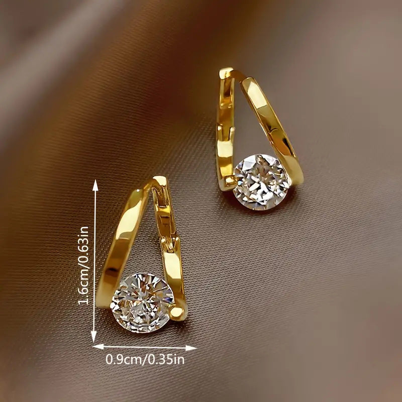Pendientes de oro Laminado de Diamante Estuche de Lujo